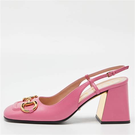 gucci pink slingback|gucci slingback horsebit.